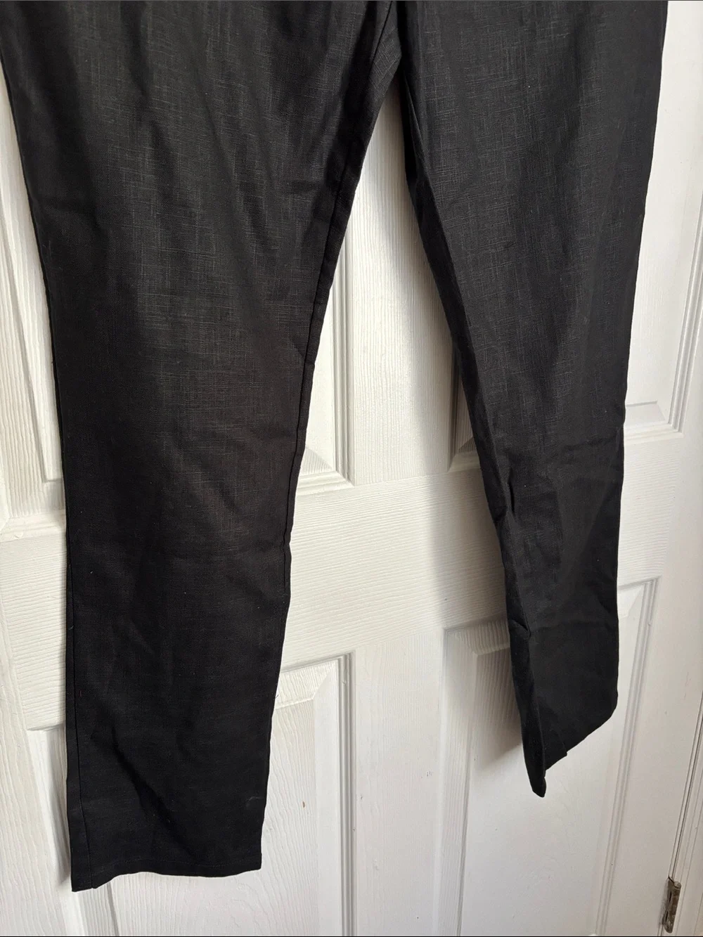 New NWT LANZZINO Mens Black Linen blend Dress Pants Classic Straight Fit Size 38